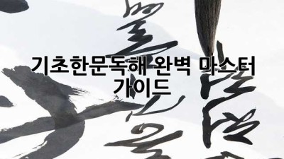 기초한문독해 완벽 마스터 가이드