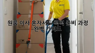 원룸 이사, 혼자서도 척척! 준비 과정 완벽 가이드